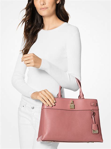 lg satchel cement ns michael kors|Gramercy Large Pebbled Leather Satchel .